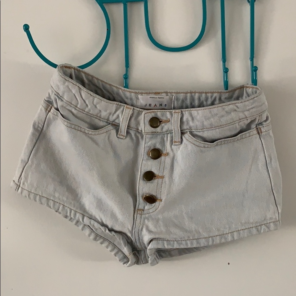 Light wash denim shorts